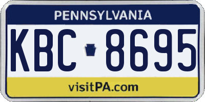 PA license plate KBC8695