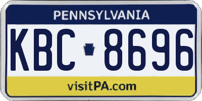 PA license plate KBC8696
