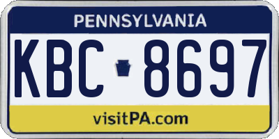 PA license plate KBC8697