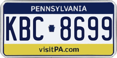 PA license plate KBC8699