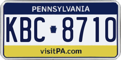 PA license plate KBC8710
