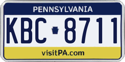PA license plate KBC8711