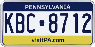 PA license plate KBC8712