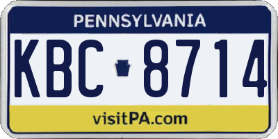 PA license plate KBC8714