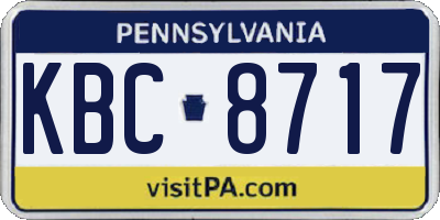 PA license plate KBC8717