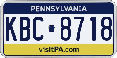 PA license plate KBC8718
