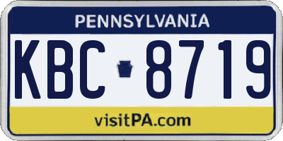 PA license plate KBC8719