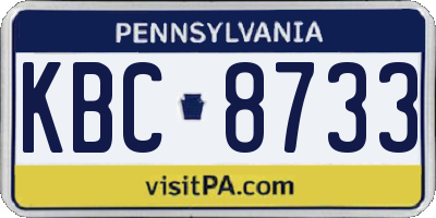 PA license plate KBC8733