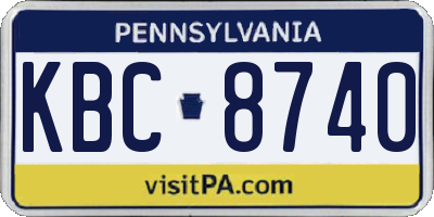 PA license plate KBC8740