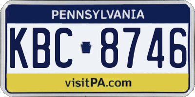 PA license plate KBC8746