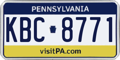 PA license plate KBC8771