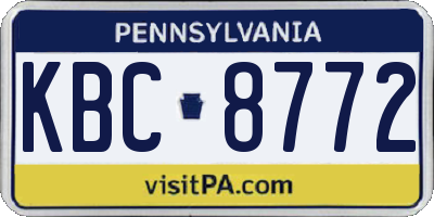 PA license plate KBC8772