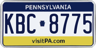 PA license plate KBC8775