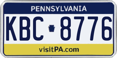 PA license plate KBC8776