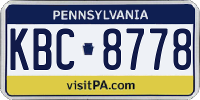 PA license plate KBC8778