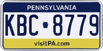 PA license plate KBC8779