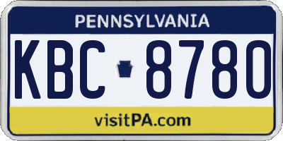 PA license plate KBC8780