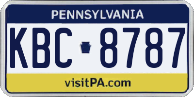 PA license plate KBC8787