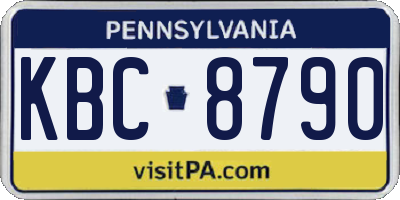 PA license plate KBC8790