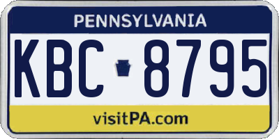 PA license plate KBC8795
