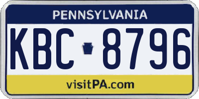 PA license plate KBC8796
