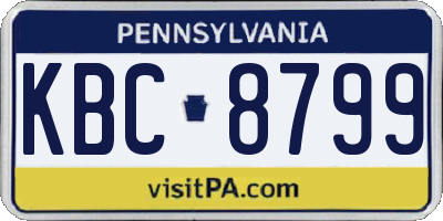 PA license plate KBC8799