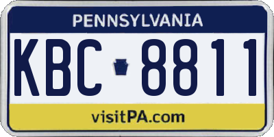 PA license plate KBC8811