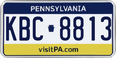 PA license plate KBC8813