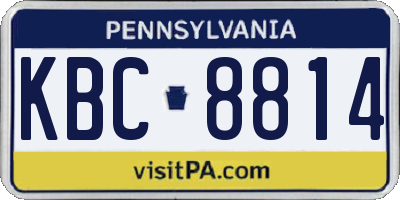 PA license plate KBC8814