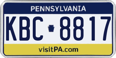 PA license plate KBC8817