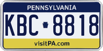 PA license plate KBC8818