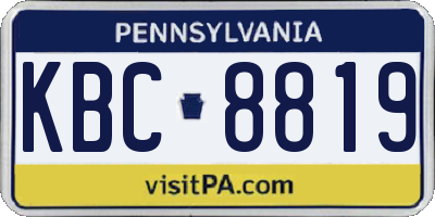 PA license plate KBC8819