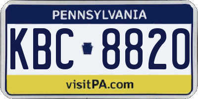 PA license plate KBC8820