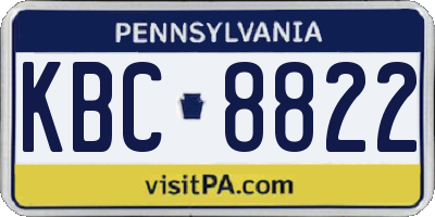 PA license plate KBC8822