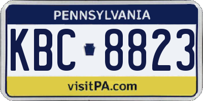 PA license plate KBC8823