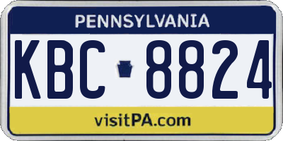 PA license plate KBC8824