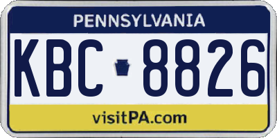 PA license plate KBC8826