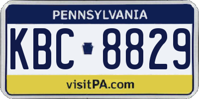 PA license plate KBC8829