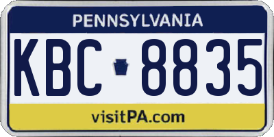 PA license plate KBC8835