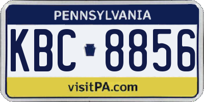 PA license plate KBC8856