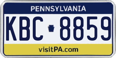 PA license plate KBC8859