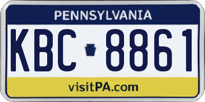 PA license plate KBC8861