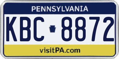 PA license plate KBC8872