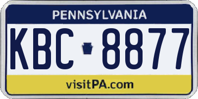 PA license plate KBC8877