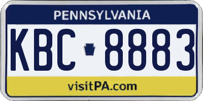 PA license plate KBC8883