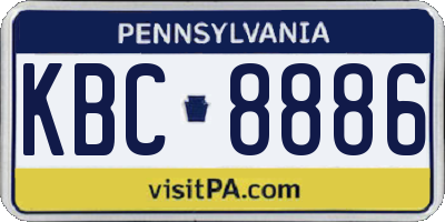 PA license plate KBC8886