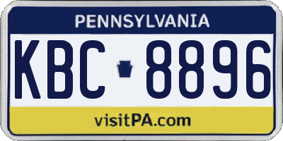 PA license plate KBC8896