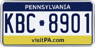PA license plate KBC8901
