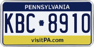 PA license plate KBC8910