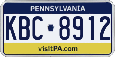 PA license plate KBC8912